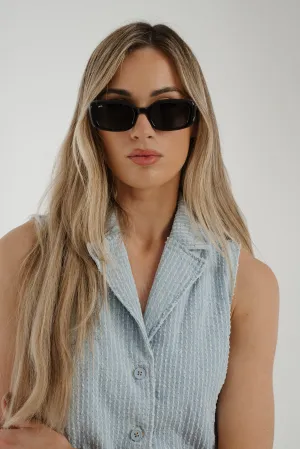 Olivia Rectangle Sunglasses In Black