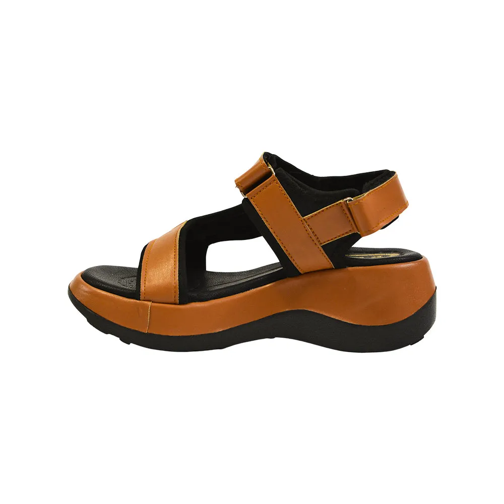 Orange and Black Adjustable Strap Sandals