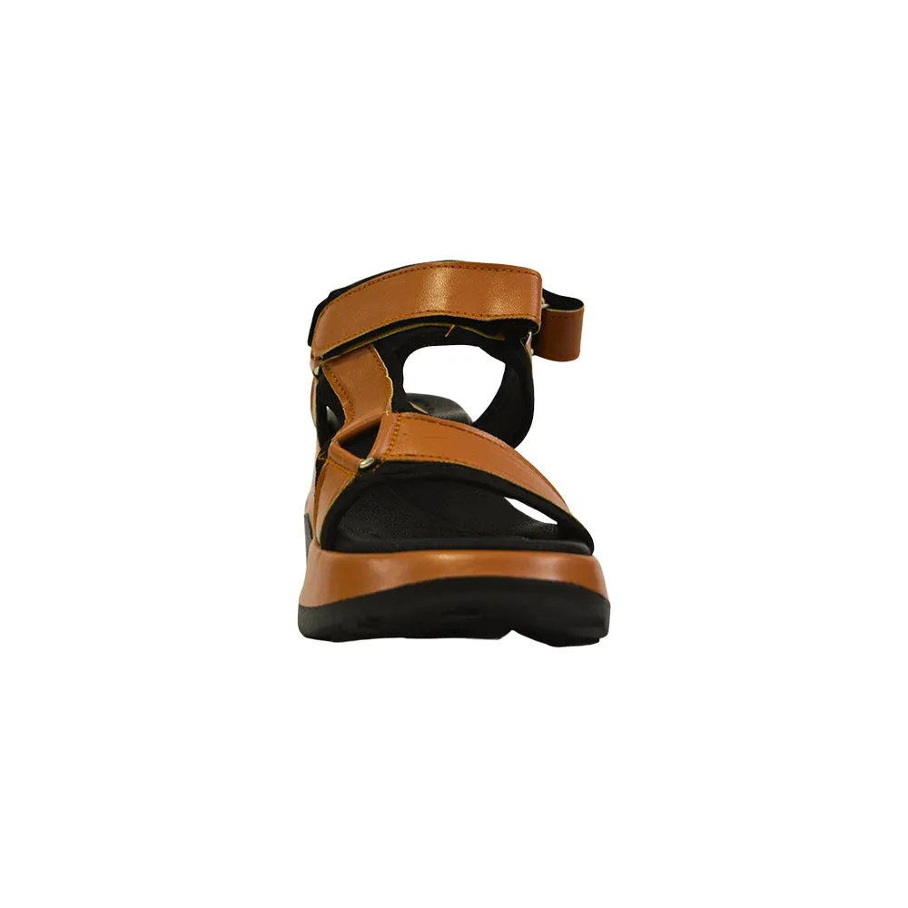 Orange and Black Adjustable Strap Sandals