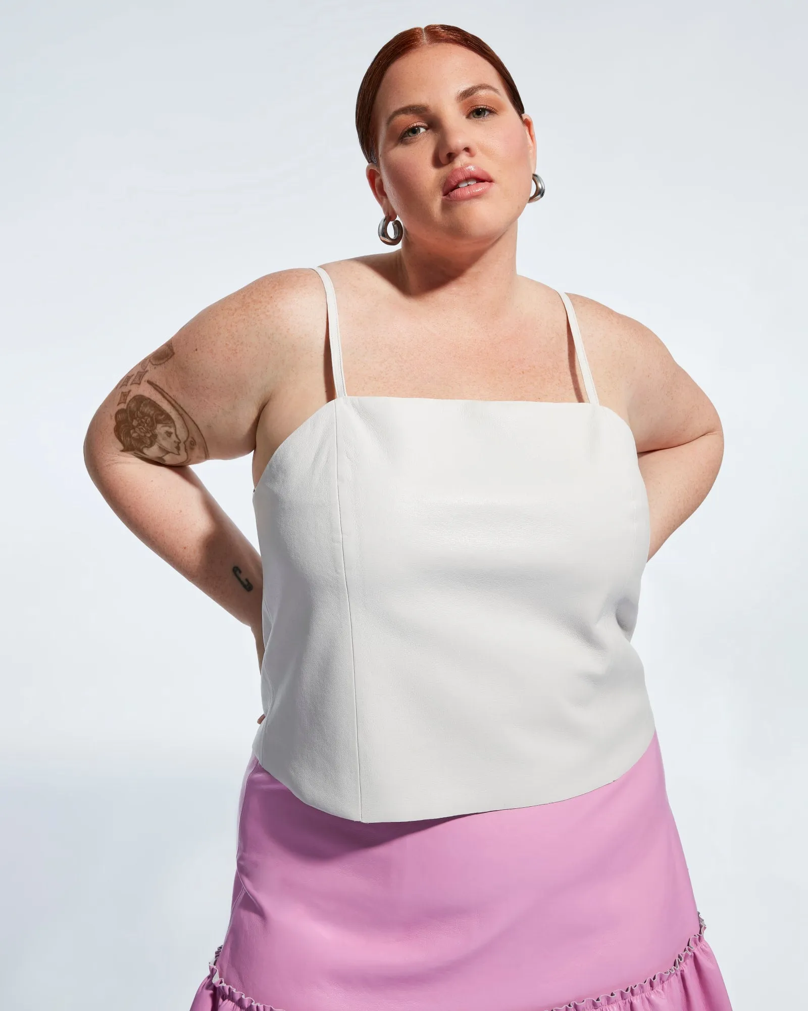 Penny Recycled Leather Cami | Buttercream