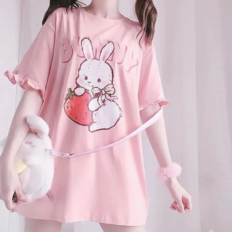 Pink Strawberry Bunny T-Shirt
