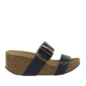 Plakton 273004 Navy Crocodiles Women's Wedge Sandals