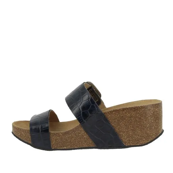 Plakton 273004 Navy Crocodiles Women's Wedge Sandals