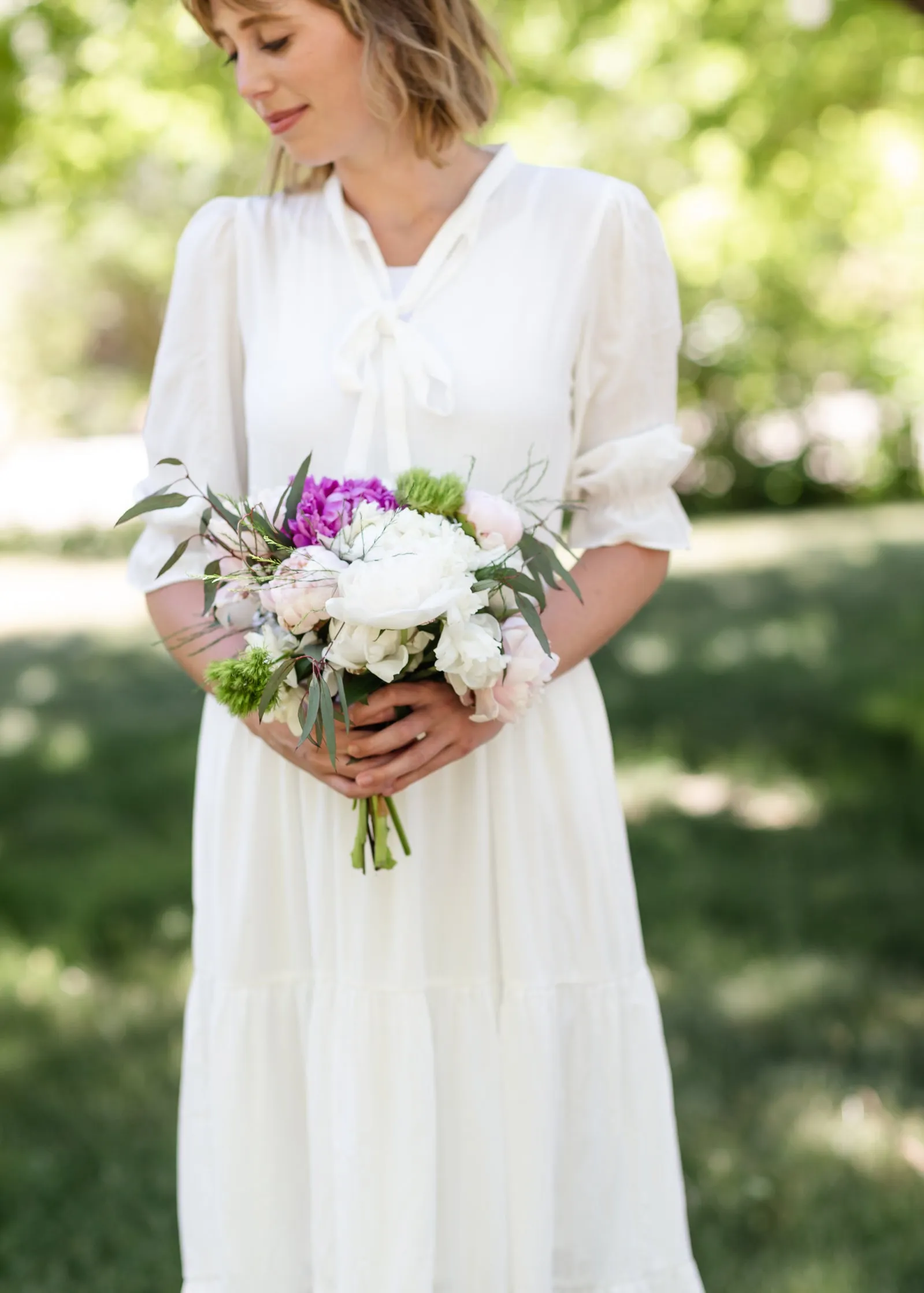 Pleated Ivory Tiered Maxi Dress - FINAL SALE