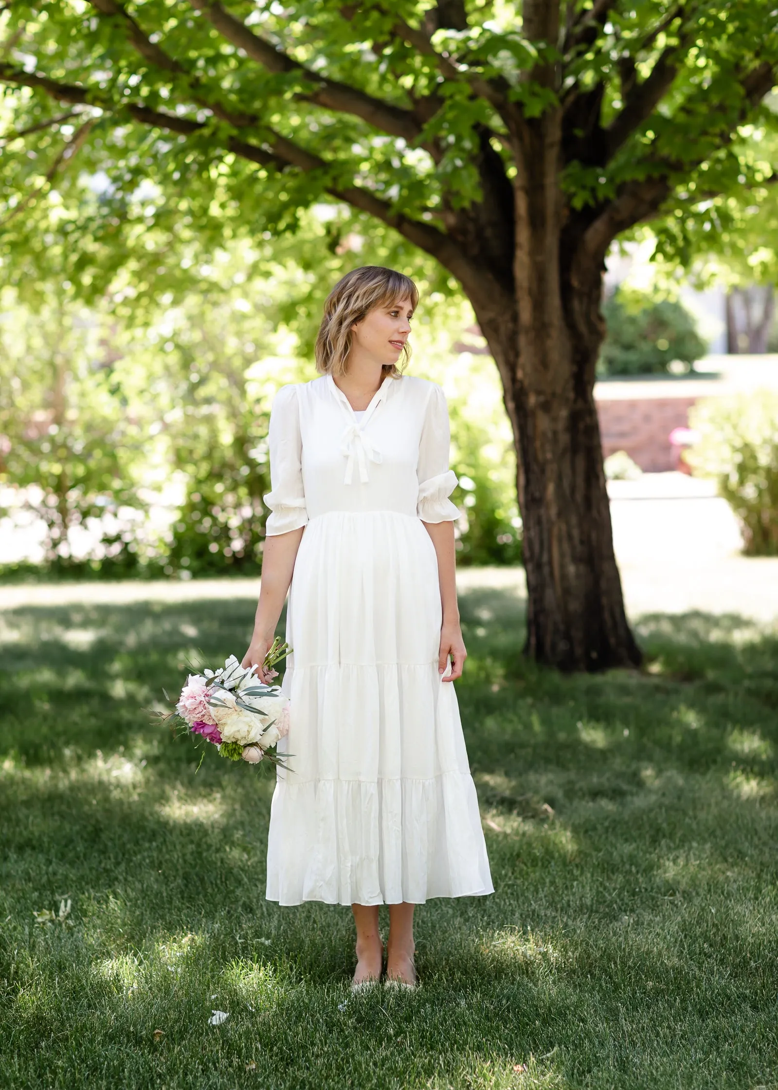 Pleated Ivory Tiered Maxi Dress - FINAL SALE