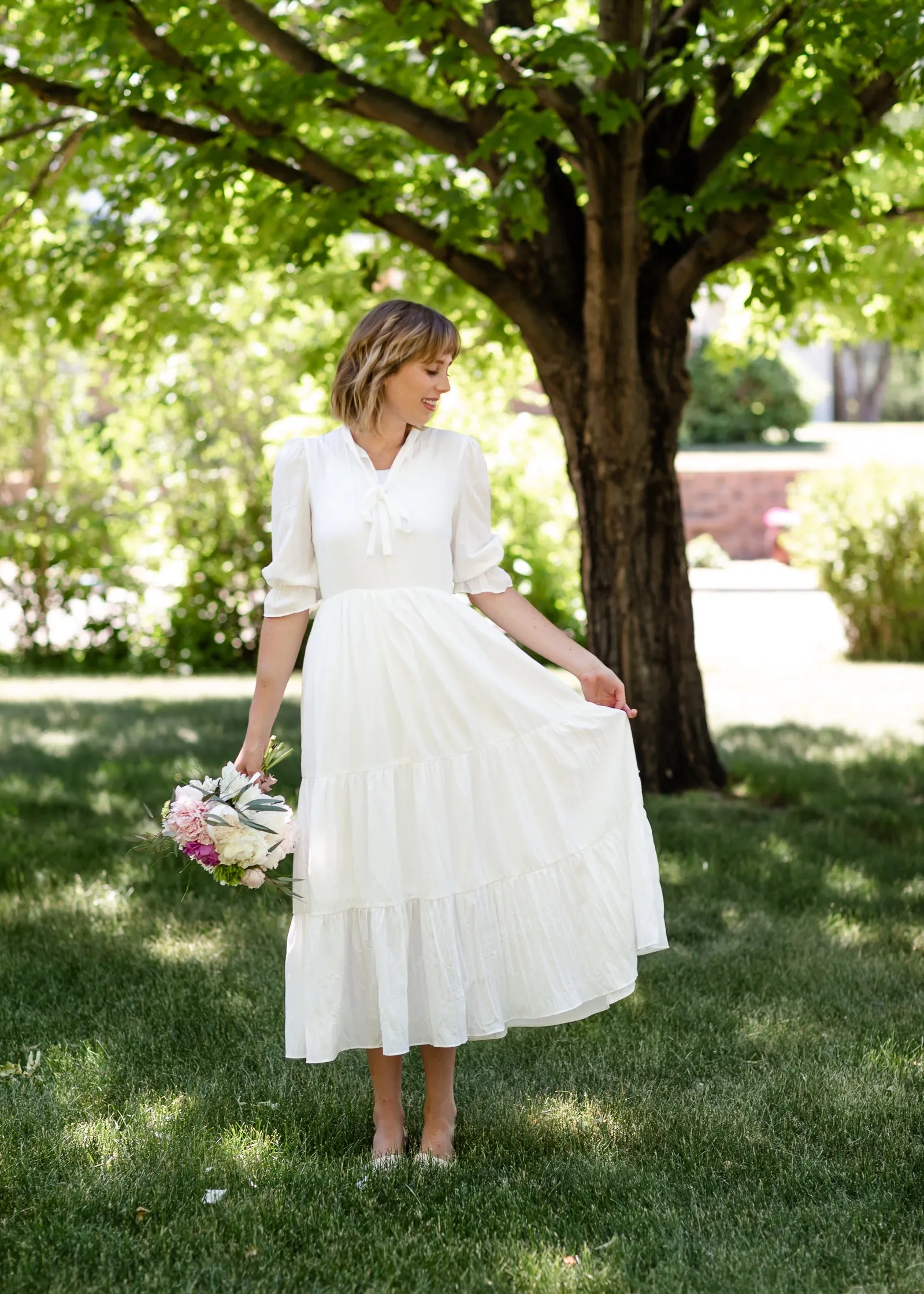 Pleated Ivory Tiered Maxi Dress - FINAL SALE