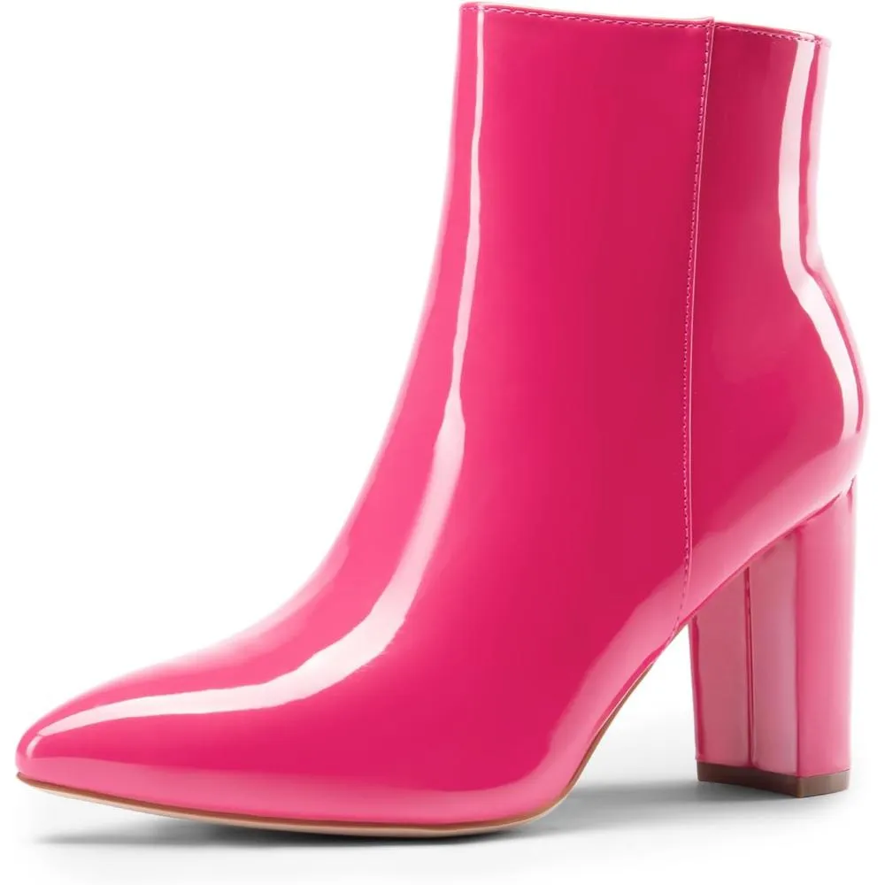Pointed Pattern Zipper Boots With Modern Look
