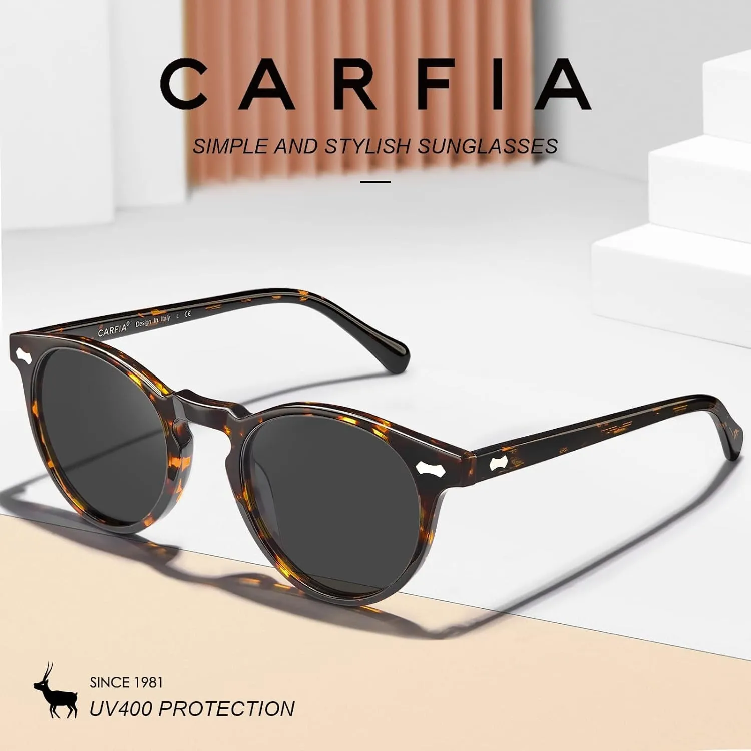 Polarised Womens Sunglasses Vintage UV400 Protection Acetate Frame