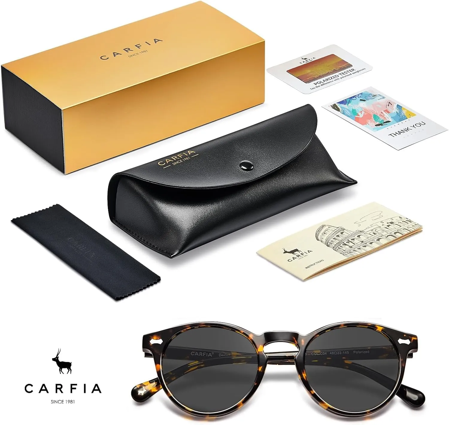 Polarised Womens Sunglasses Vintage UV400 Protection Acetate Frame