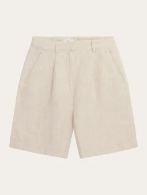 POSEY wide high-rise linen shorts - GOTS/Vegan - Light feather gray