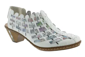 Rieker 46778-80 White Multi Womens Casual Comfort Leather Shoes