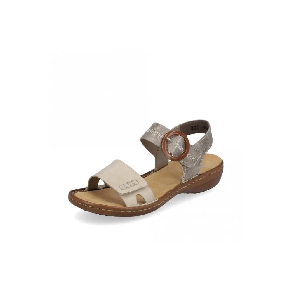 Rieker 608Z3-60 Beige Light Gold Womens Casual Comfort Sandals