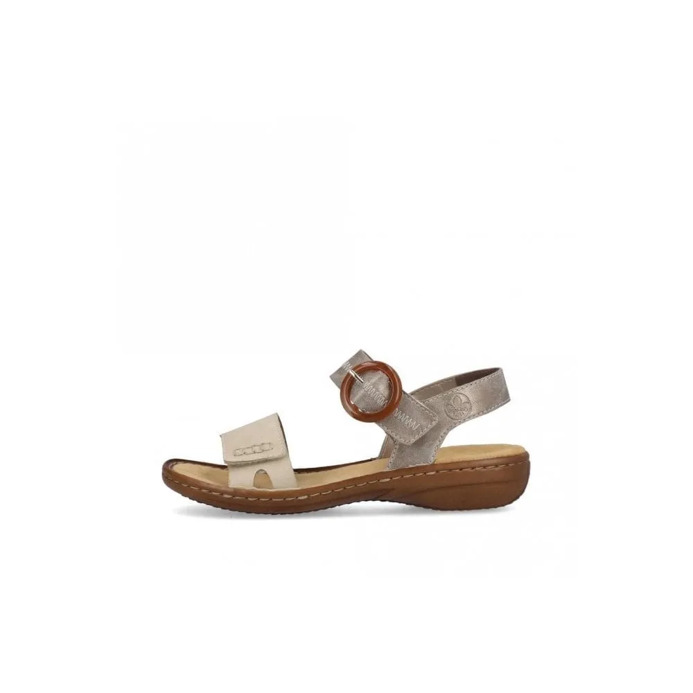 Rieker 608Z3-60 Beige Light Gold Womens Casual Comfort Sandals