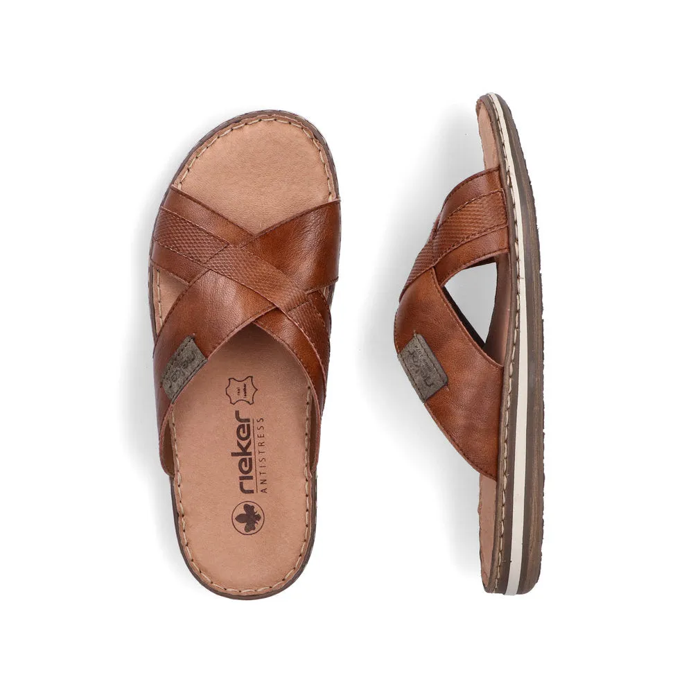Rieker Mens Cross Front Backless Sandal