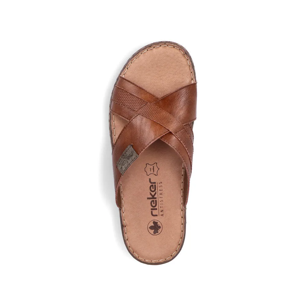 Rieker Mens Cross Front Backless Sandal
