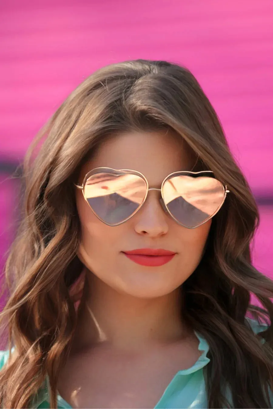 Send My Love Heart Sunnies - Rose Gold