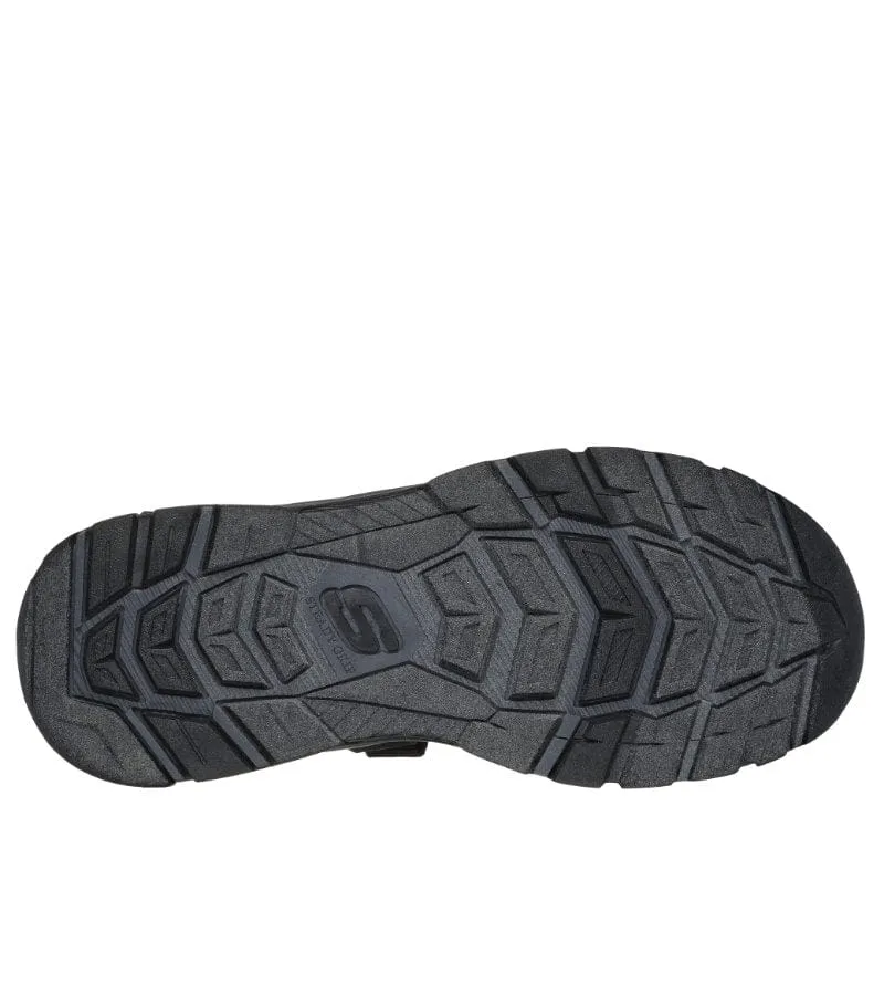 Skechers Mens Black Strap Sandal Relaxed Fit: Tresmen - RYER 205112