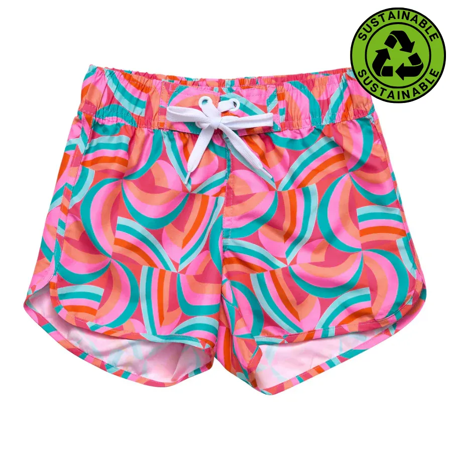 Snapper Rock Geo Melon Sustainable Board Shorts G95004 - Red