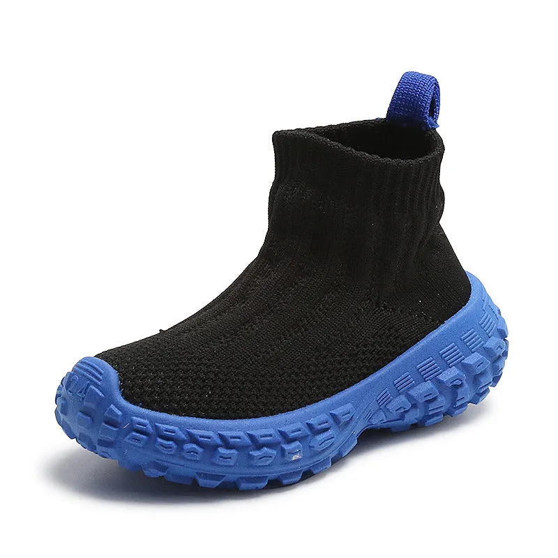 Spring Autumn Kids High Tops Kniting Sock Shoes for Boys Girls