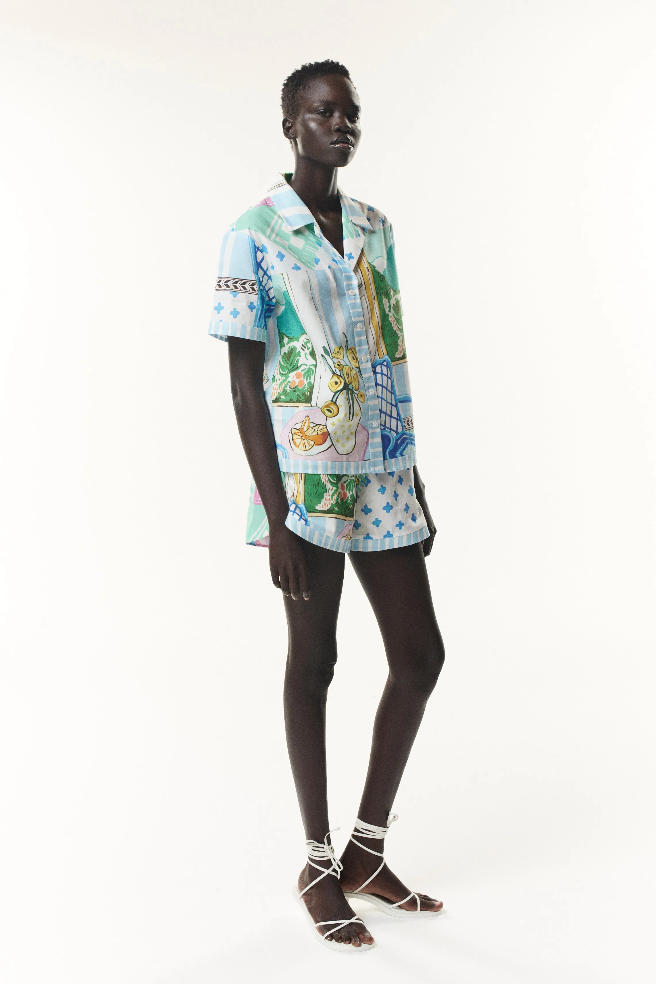 Taylor Scene Print Cotton Shorts