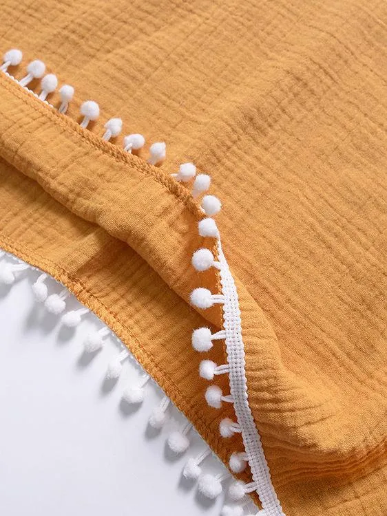 Toddler Kids Baby Summer Beach Wear Hooded Trimmed Poncho