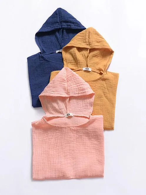 Toddler Kids Baby Summer Beach Wear Hooded Trimmed Poncho