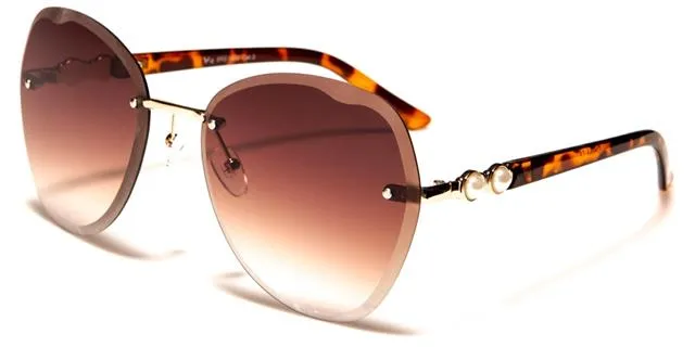 VG Rimless Butterfly Shield Sunglasses for women