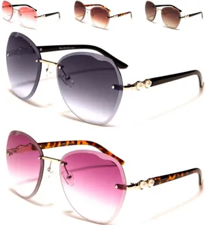 VG Rimless Butterfly Shield Sunglasses for women