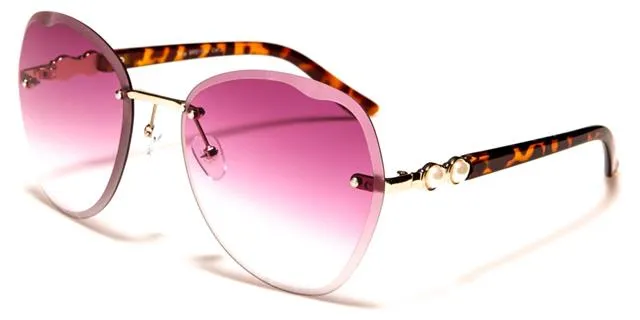 VG Rimless Butterfly Shield Sunglasses for women