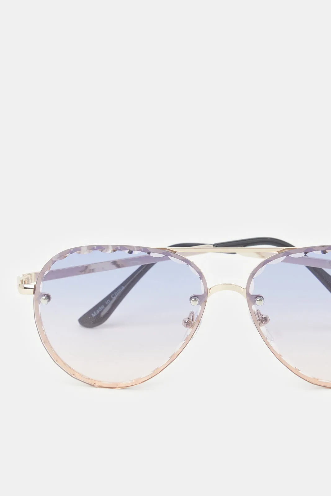 Women Gold Aviator Sunglasses