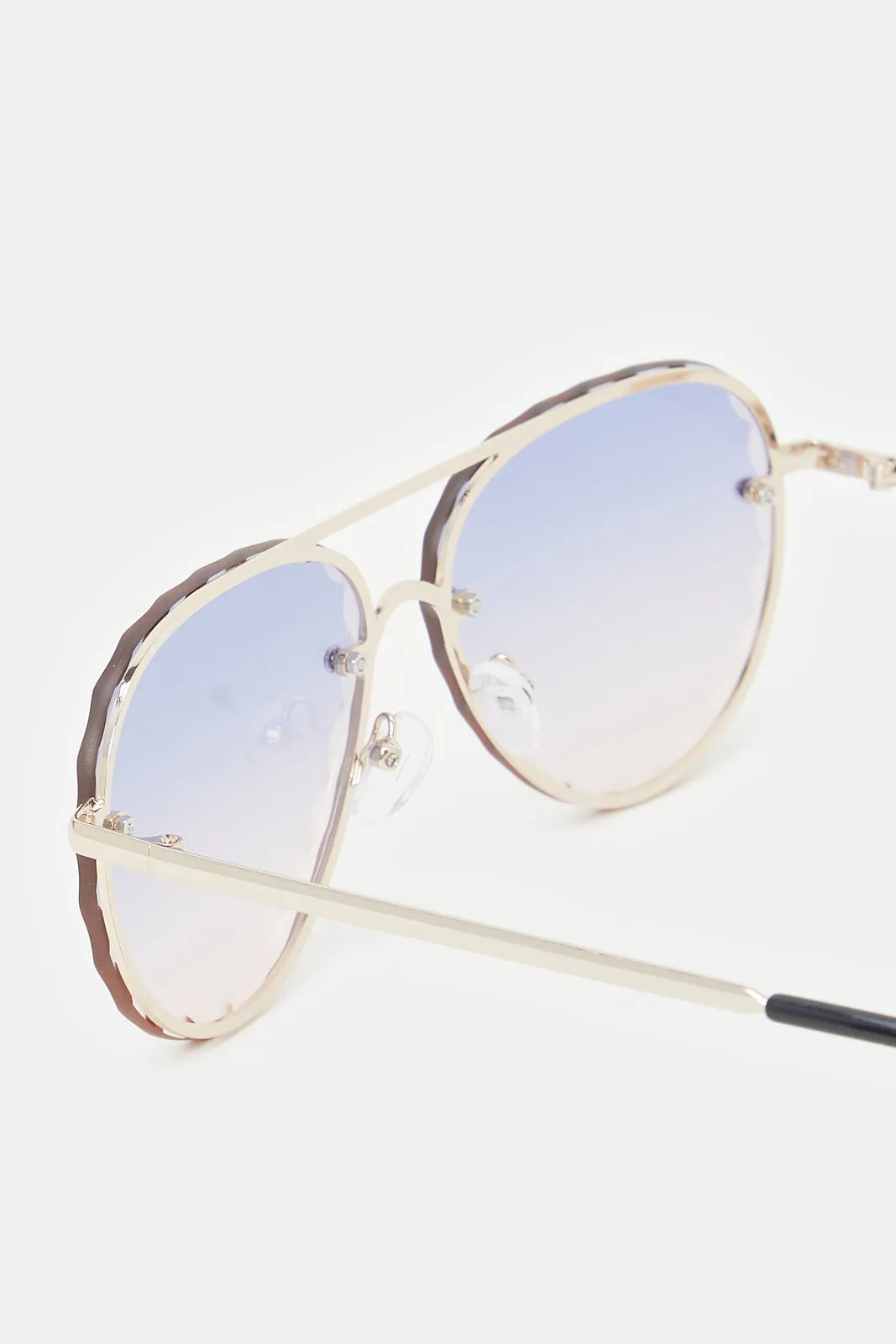 Women Gold Aviator Sunglasses