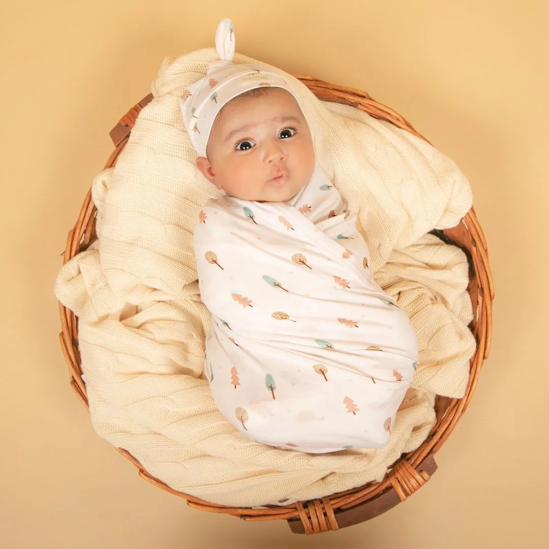 Woodland Collection Organic Gown and beanie set