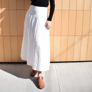 Yoke Linen Maxi | White [Final Sale]