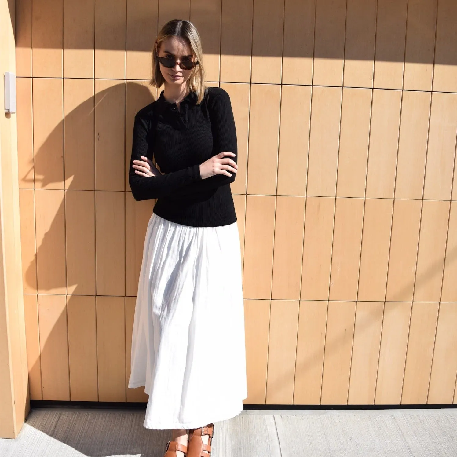Yoke Linen Maxi | White [Final Sale]